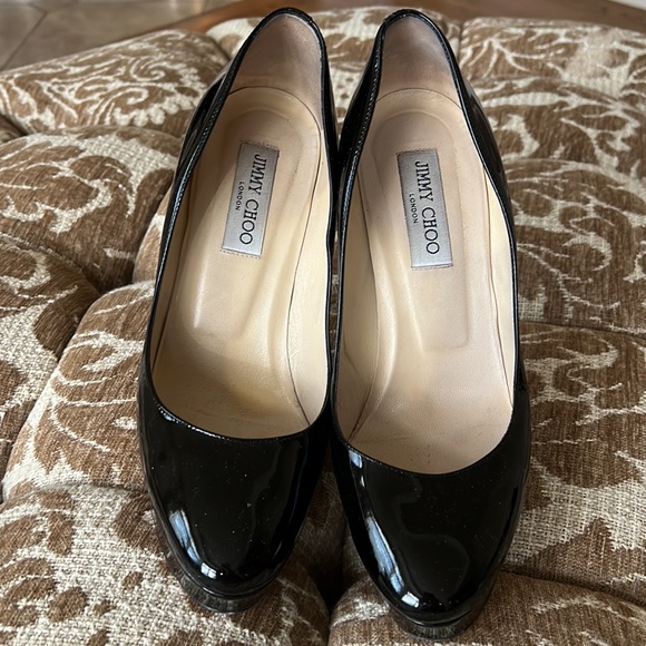 Jimmy Choo Cosmic Pumps in Black Patent Leather - Picture 2 of 5